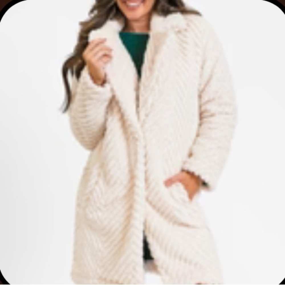 Pink Lily Cream Pea Coat